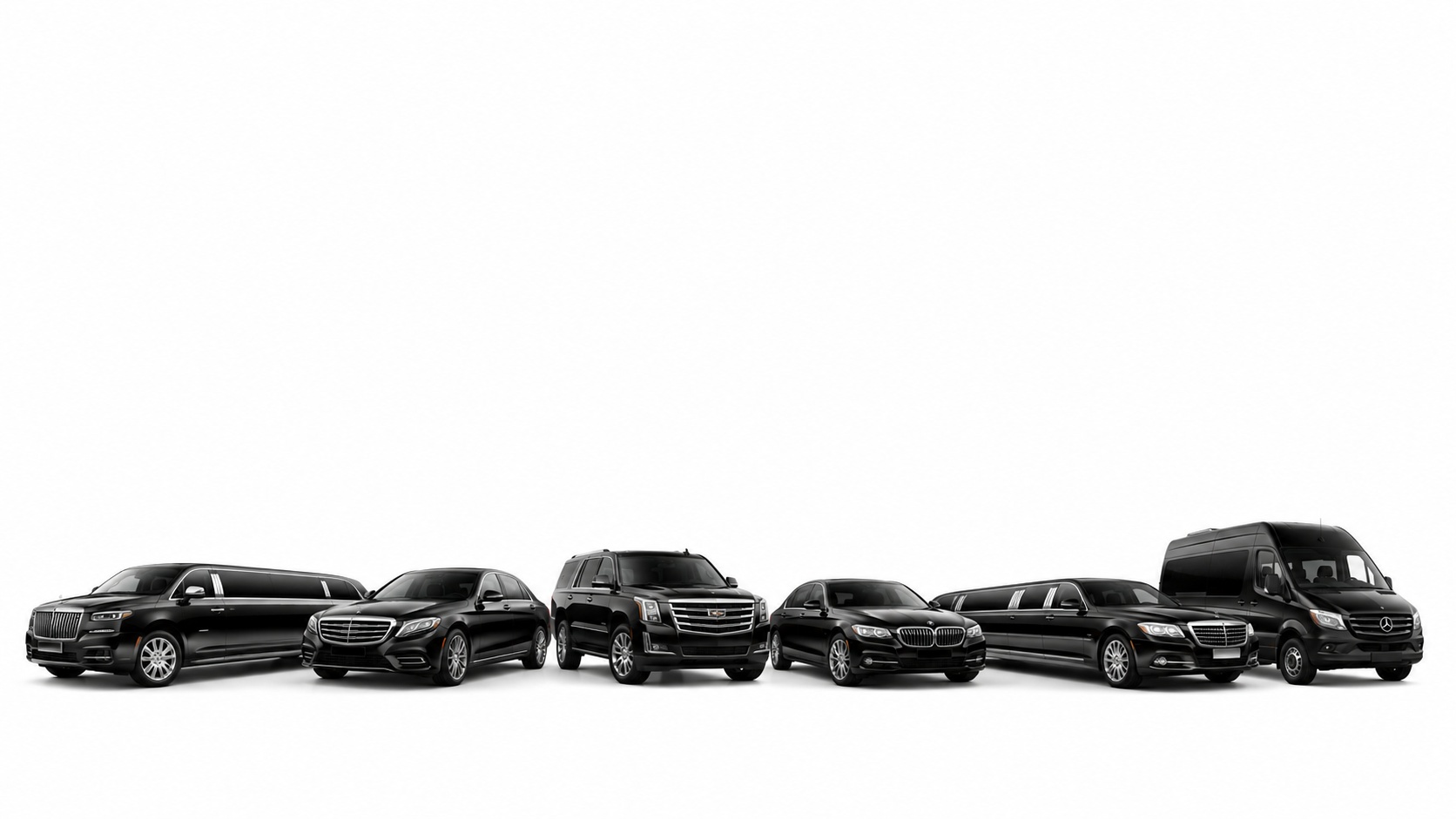 LimoSchedule complete luxury chauffeur fleet — limousine, sedan, SUV, executive sedan, stretch limo and passenger van